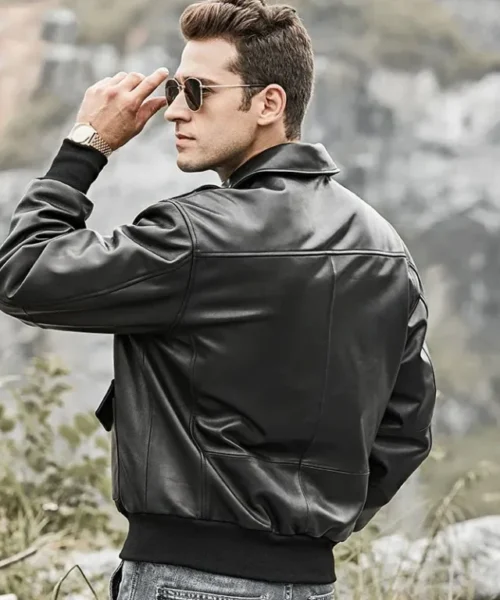 Air Force Black Bomeber Leather Jacket