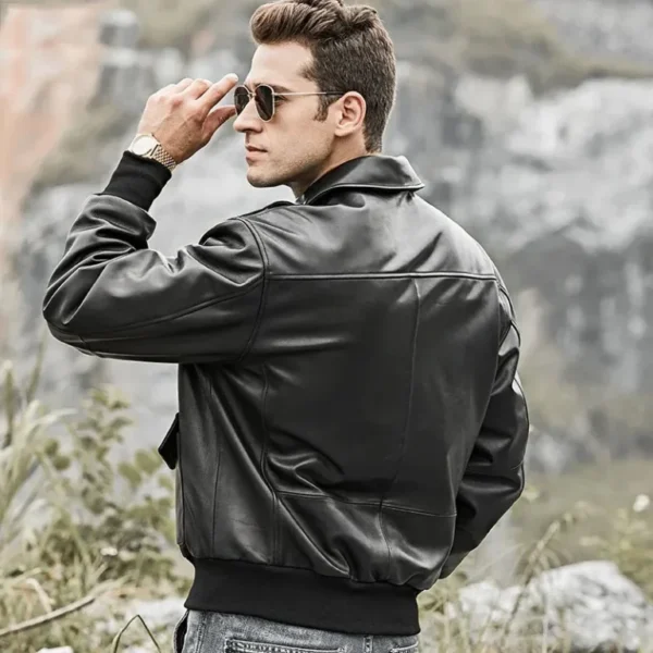 Air Force Black Bomeber Leather Jacket