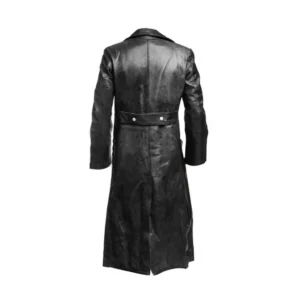 Military Style Leather Trench Coat