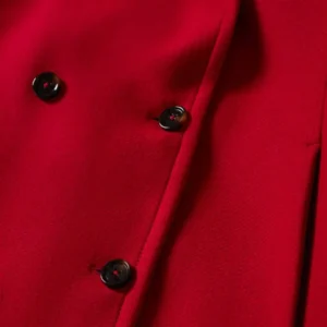 Christmas style michelle lansing woolen red trench coat