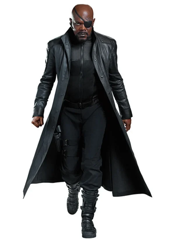 Movie The First Avengers Nick Fury Leather Trench Coat
