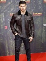 Jumanji 3 Premiere Nick Jonas Real Leather Jacket