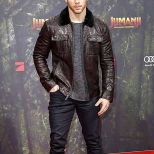 Jumanji 3 Premiere Nick Jonas Real Leather Jacket