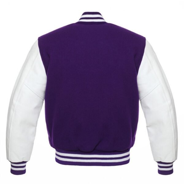 Purple And White Bomber Varsity Jacket