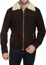 Andrew Lincoln Brown Suede Shearling Leather Jacket