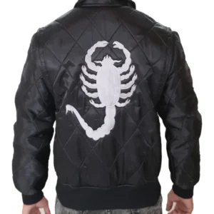 Ryan Gosling Black Satin Bomber Scorpion Jacket