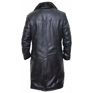 Ryan Gosling Shearling Black Leather Trench Coat