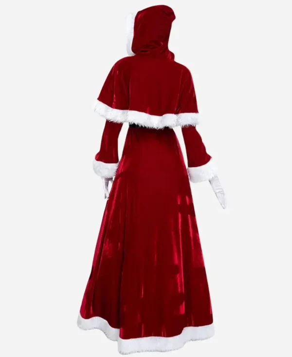 Women shearling santa claus inspired trench coat