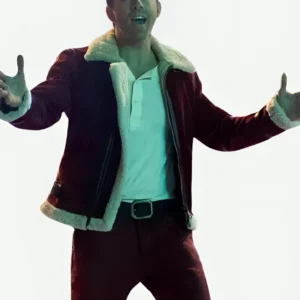 Movie Spritted Clint Briggs Red Suede Leather Jacket