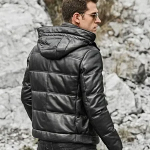 St Louis Puffer Removable Hooded Black Jacket
