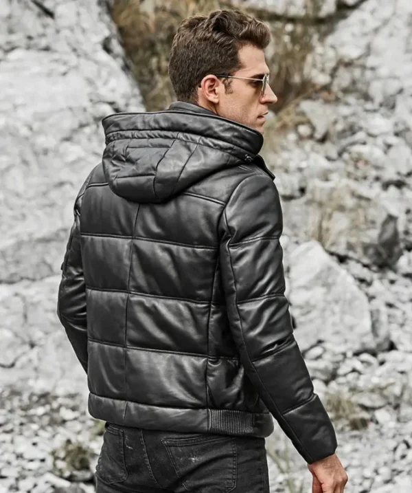 St Louis Puffer Removable Hooded Black Jacket