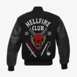 Stranger Things Hellfire Club Black Varsity Jacket