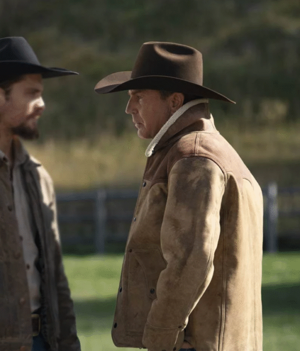 Yellowstone Tv Series kevin Costner Brown Leather Jacket