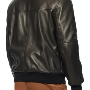 Black Bomber Summit Andrew Real Leather Jacket