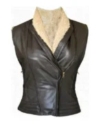 Andrea Harrison The Walking Dead Brown Leather Vest - Image 2