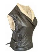 Andrea Harrison The Walking Dead Brown Leather Vest - Image 4