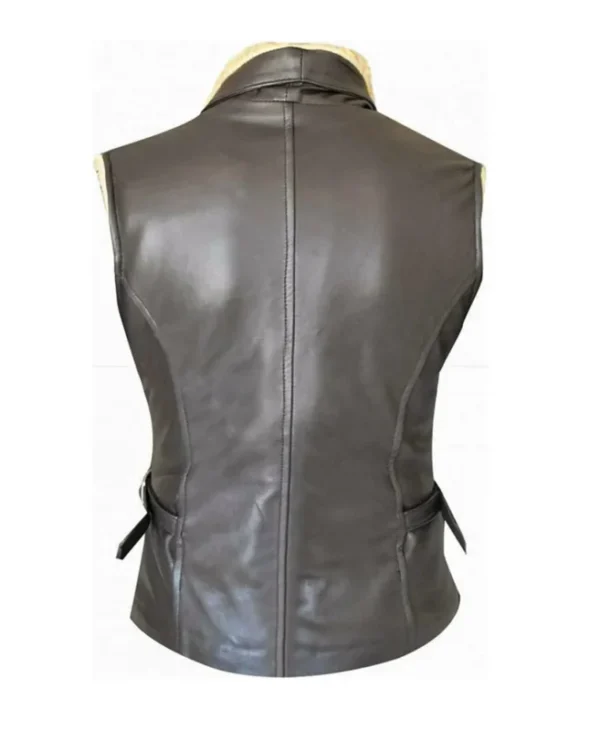 Andrea Harrison The Walking Dead Brown Leather Vest - Image 3