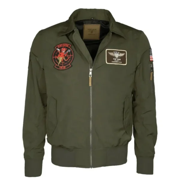 Tom Cruise Movie Top Gun Avaitor Green Cotton Jacket