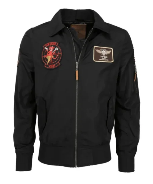 Top Gun Flight Pilot Bomber Black Jacket
