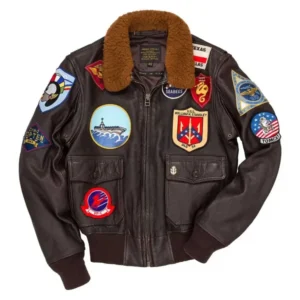 Tom Cruise Top Gun Brown Leather Jacket