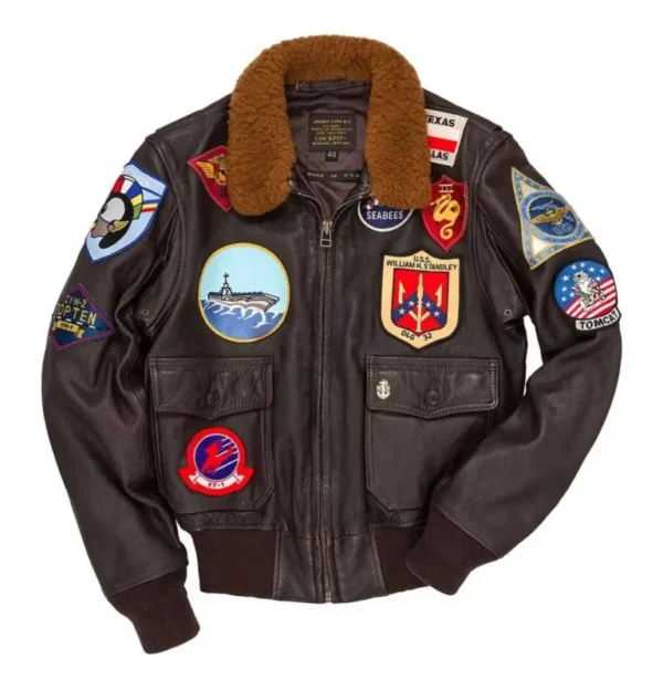 Tom Cruise Top Gun Brown Leather Jacket