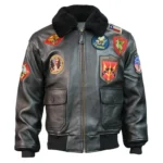 Top Gun Maverick Black Bomber Leather Jacket