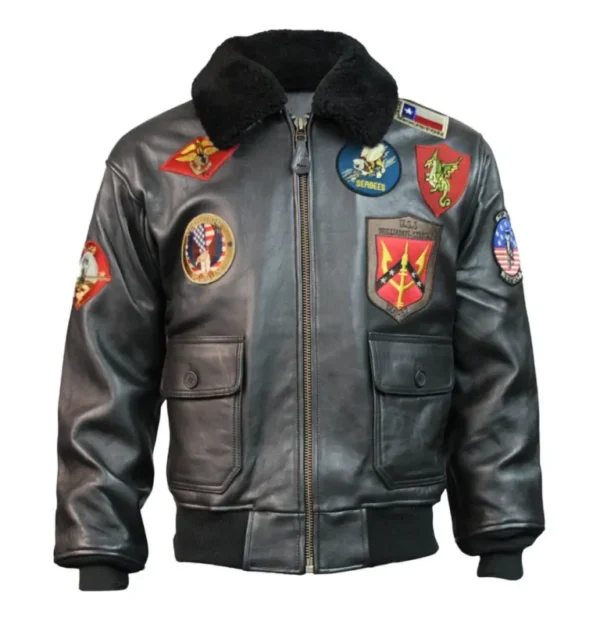 Top Gun Maverick Black Bomber Leather Jacket