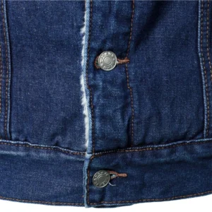 Blue Denim Trucker Style Shearling Faux Fur Jacket