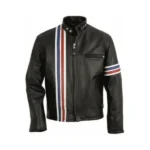 Unisex USA Flag Rebellion Biker Leather Jacket