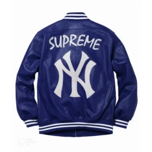 Unisex NY Yankees Letterman Blue Varsity Bomber Jacket