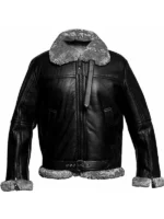 Aviator Fighter Pilots Black Leather Jacket