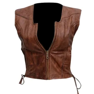Michonne The Walking Dead Leather Brown Vest