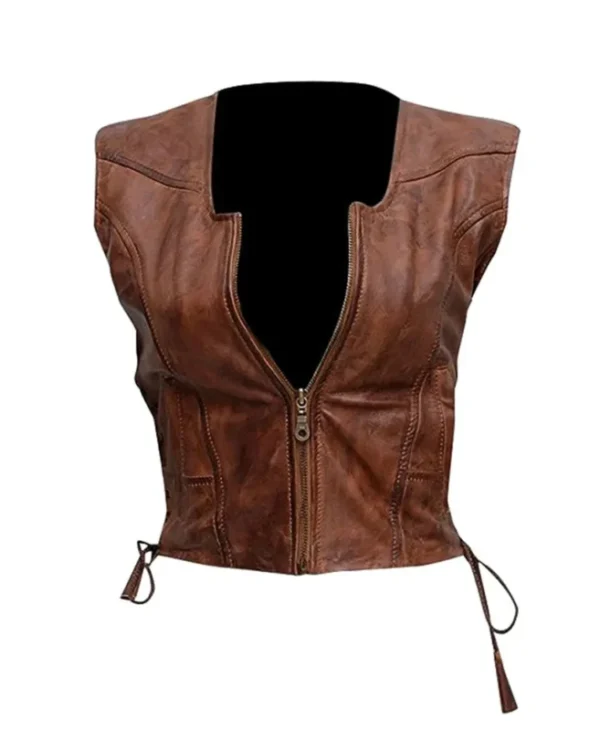 Michonne The Walking Dead Leather Brown Vest