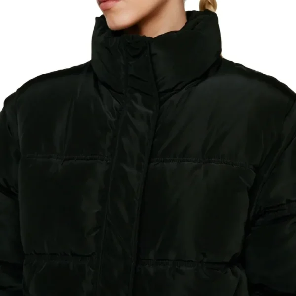 Oversized Black Puffer Parachute Jacket For Women