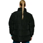 Women Oversized Parachute Black Puffer Jacket