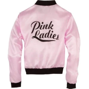 Women Pink Ladies Satin Varsity Jacket