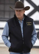 Tv Series Yellostone John Dutton Black Wool Vest