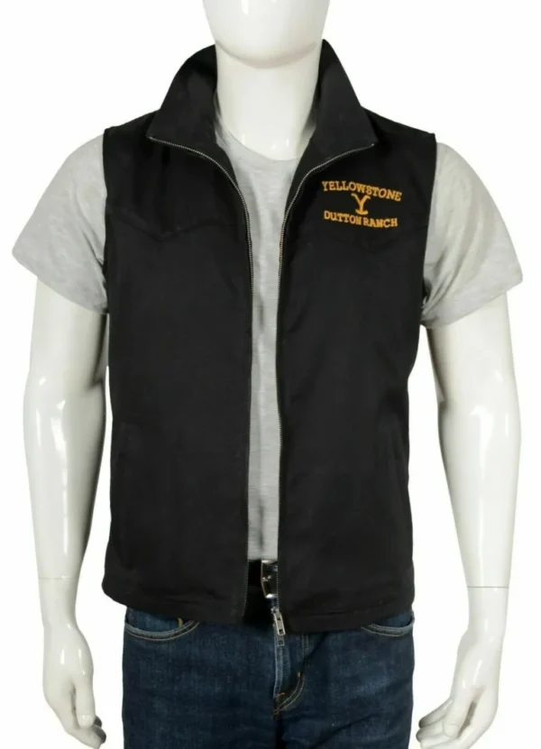 Tv Series Yellowstone Kevin Costner Black Wool Vest