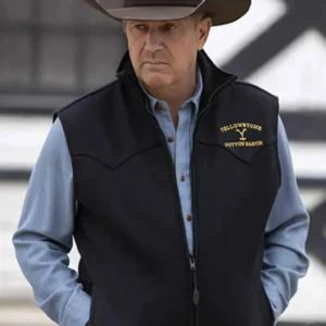 Tv Series Yellostone John Dutton Black Wool Vest