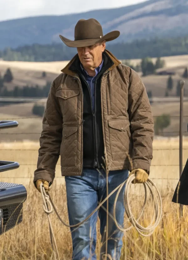 Tv Series Yellostone John Dutton Brown Cotton Jacket