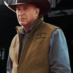 Tv Series Yellostone John Dutton Brown Woolen Vest