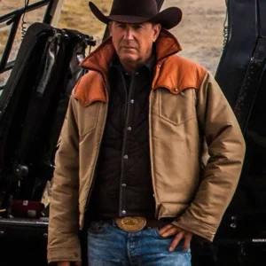 Tv Series Yellostone John Dutton Beige Cotton Jacket