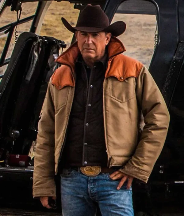 Tv Series Yellostone John Dutton Beige Cotton Jacket