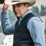Tv Series Yellowstone John Dutton Grey Wool Vest