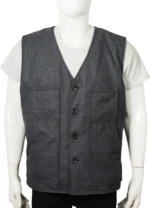 Kevin Costner Tv Series Yellowstone Wool Grey Vest