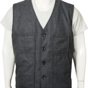 Kevin Costner Tv Series Yellowstone Wool Grey Vest