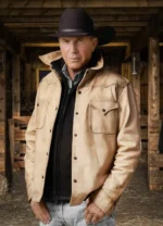 Tv Series Yellowstone John Dutton White Leather Jacket