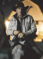 Tv Series Yellowstone Kevin Costner White Leather Jacket