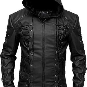 Arrow Black Biker Cosplay Leather Jacket