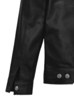 Denim Style Mens Real Black Leather Jacket